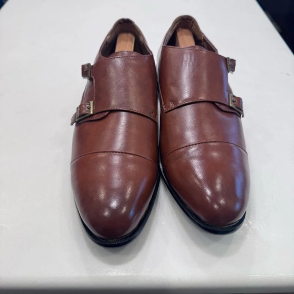 Tahari Men\'s Shoes Double Monk Strap Faux Vegan Leather Brown SZ 12 BRAND NEW main image 7